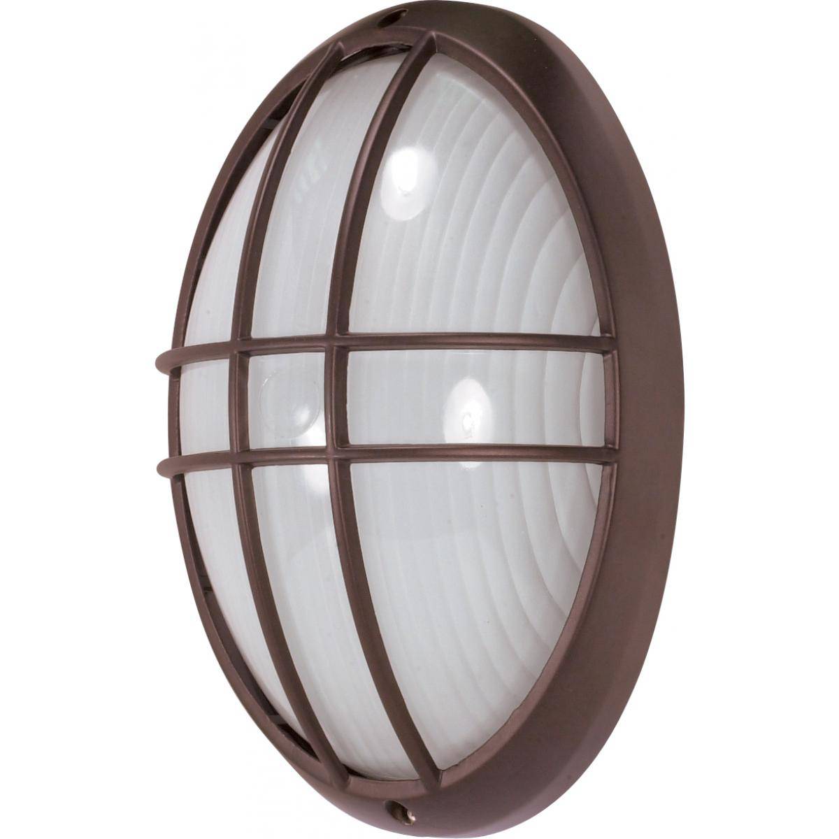 1 Light - 13'' Large Oval Cage Bulkhead