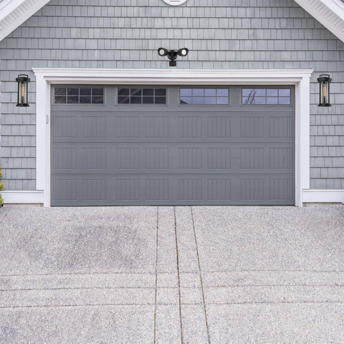 Black LED Security Light; Dual Head; Motion Sensor Included - Green Lighting Wholesale, INC