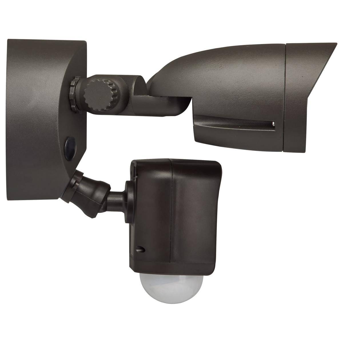 Satco Bullet Outdoor SMART Security Camera with Starfish enabled in brown finish, exterior lighting fixture for home security.