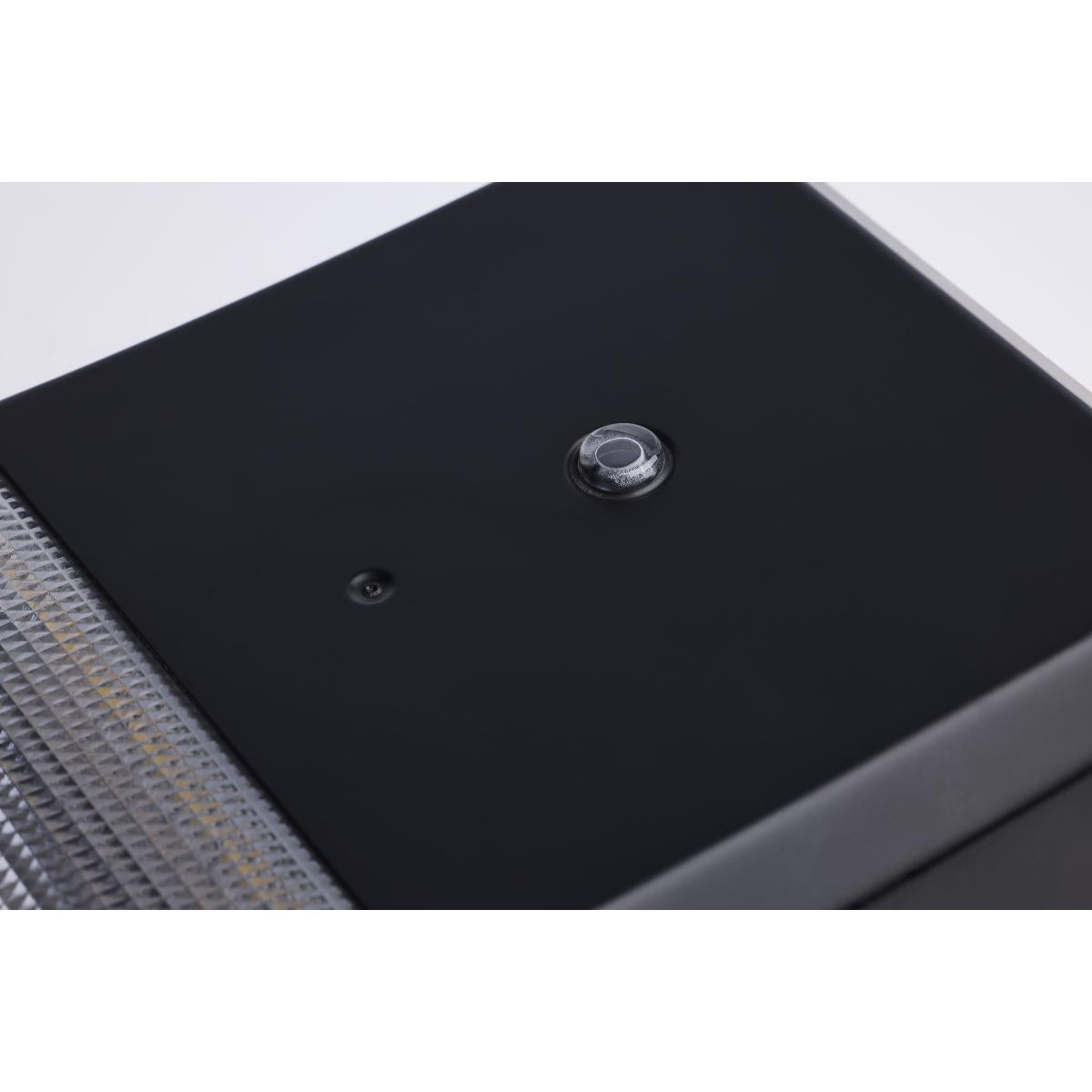 Satco LED turtle-friendly black small wall pack, 20W amber exterior light with photoeye for outdoor lighting.