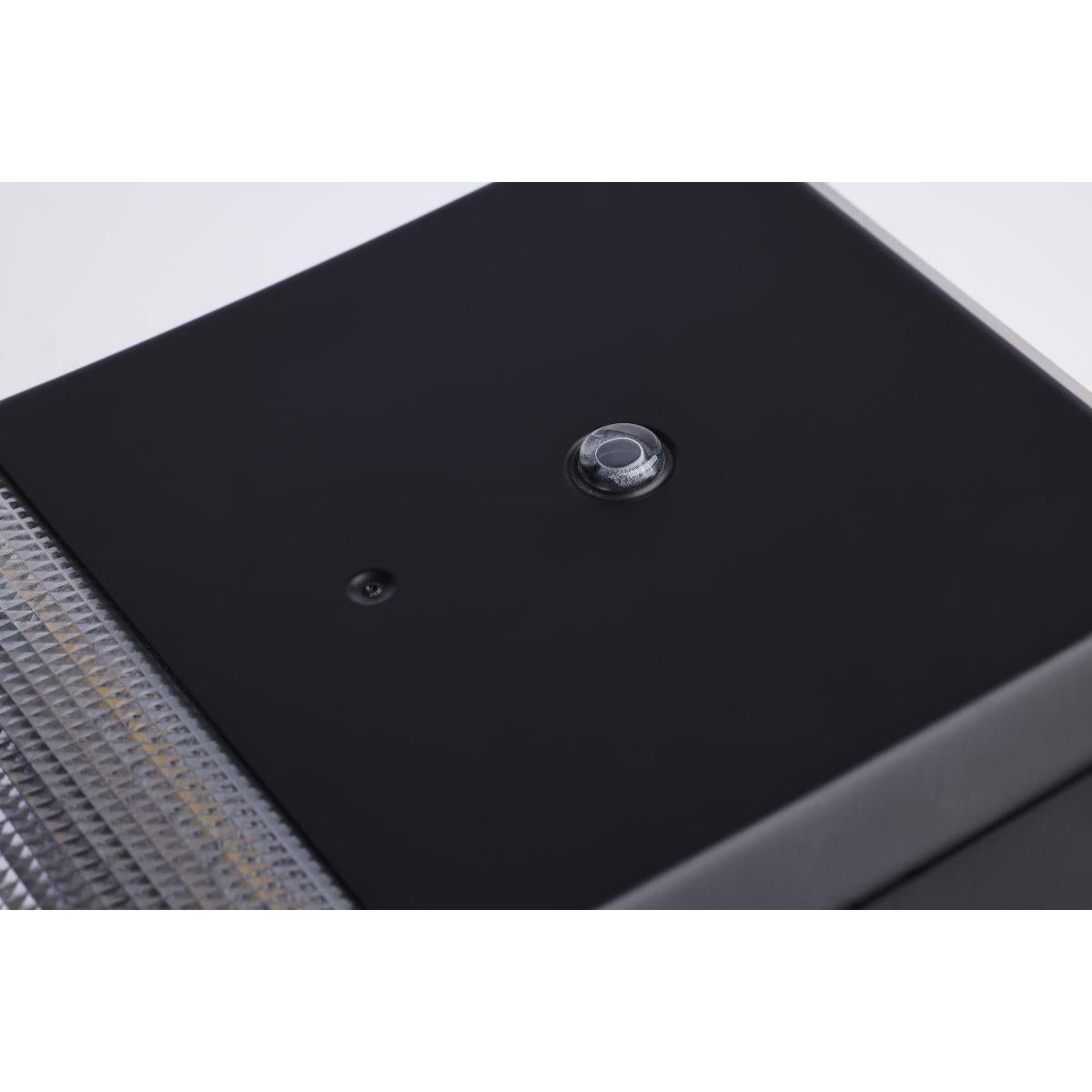 Satco LED turtle-friendly black small wall pack, 20W amber exterior light with photoeye for outdoor lighting.