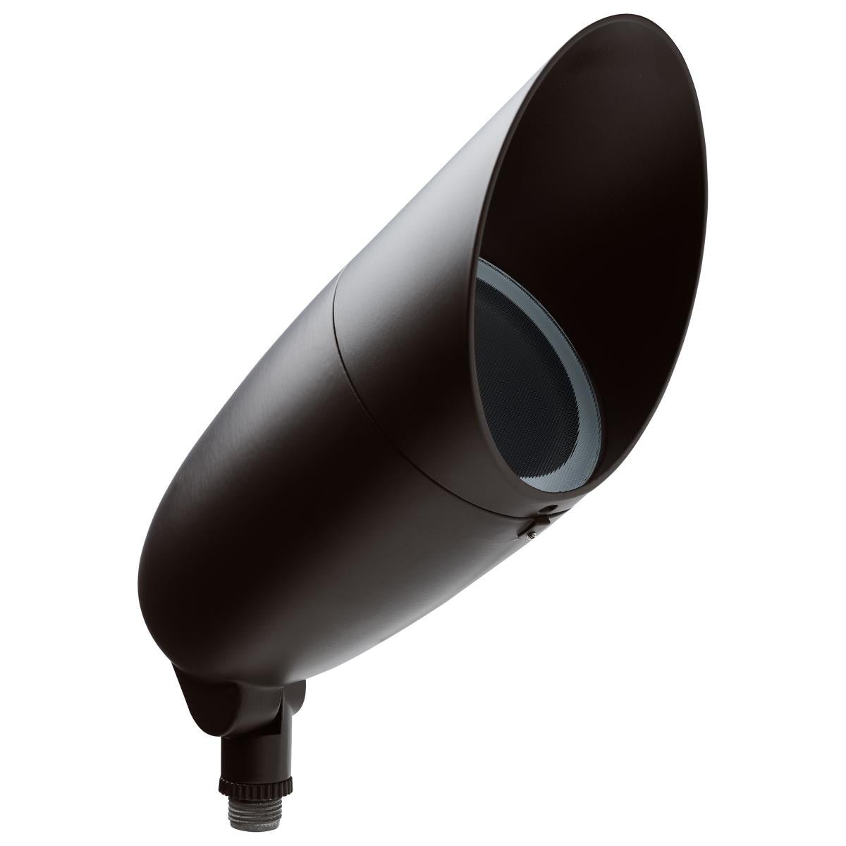 Satco bronze RGB and tunable white 12W LED landscape floodlight for outdoor lighting, with adjustable color and brightness.
