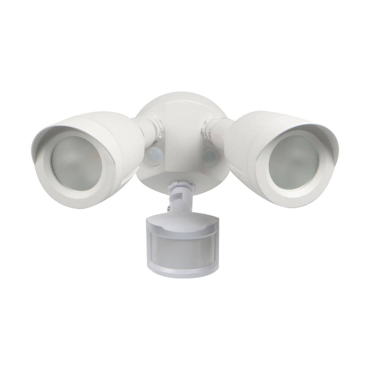 White LED Security Light; Dual Head; Motion Sensor Included | Green Lighting  Wholesale, INC, image size:1200x1200