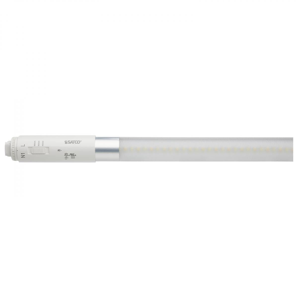 Satco LED T8 Sign Lamps, 3 ft., 1750 Lumens, CCT, Type B, ballast-free, in a case of 10 for commercial lighting.
