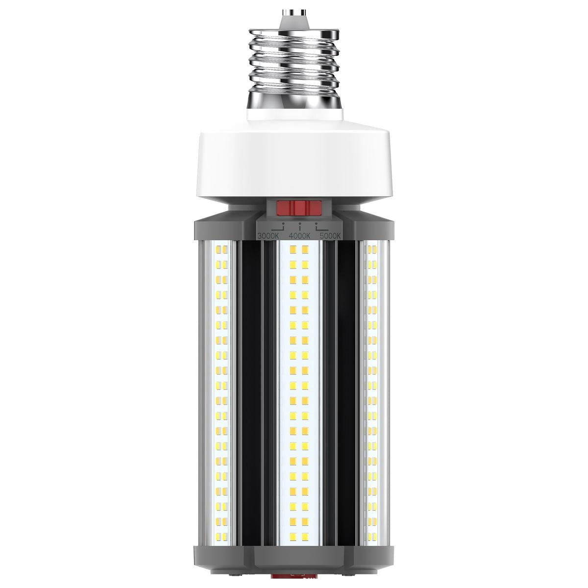 Satco LED HID replacement bulbs with selectable wattage and CCT, Type B, shown in a close-up image highlighting the bulb design.