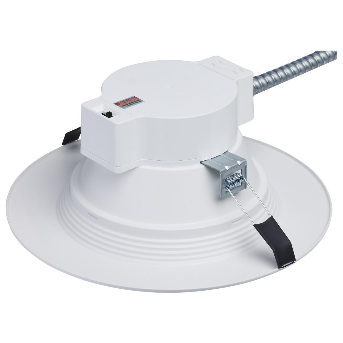 Satco 22 Watt commercial LED downlight, 8-inch CCT adjustable ceiling fixture, suitable for 120-277V lighting applications
