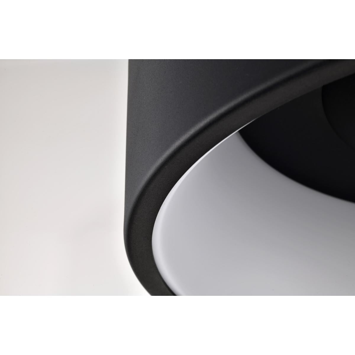 Satco LED Orbit black surface mount ceiling fixture, 20W flush mount with adjustable CCT, modern lighting for indoor spaces