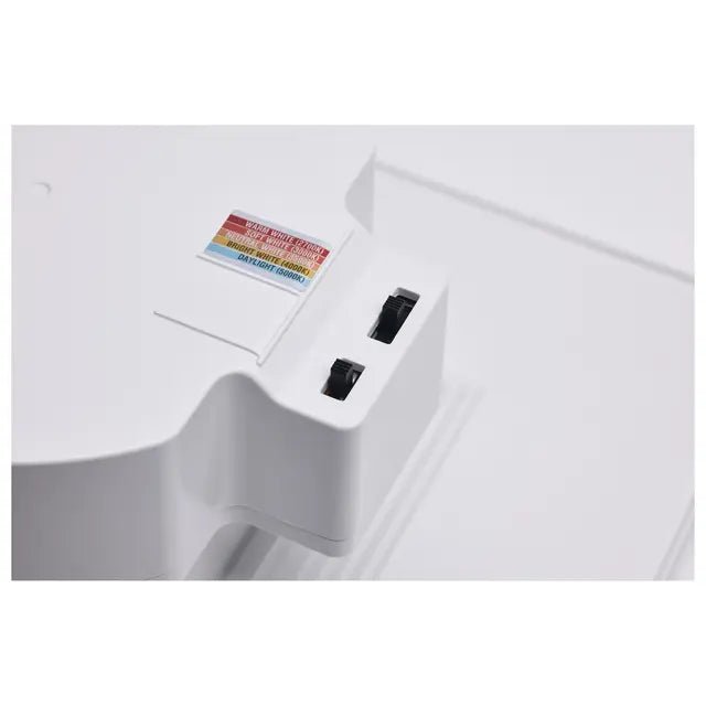 Satco LED Square 18.5W 6-inch commercial downlight in white with dual dimming, designed for ceiling installation, 120-347V.