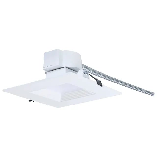 Satco LED Square 18.5W 6-Inch commercial downlight in white with dual dimming, ceiling fixture, 120-347V.