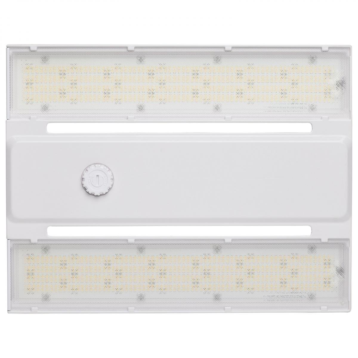Satco LED linear high bay light with 65W, 75W, or 85W wattage options and adjustable 3K, 4K, 5K color temperature.