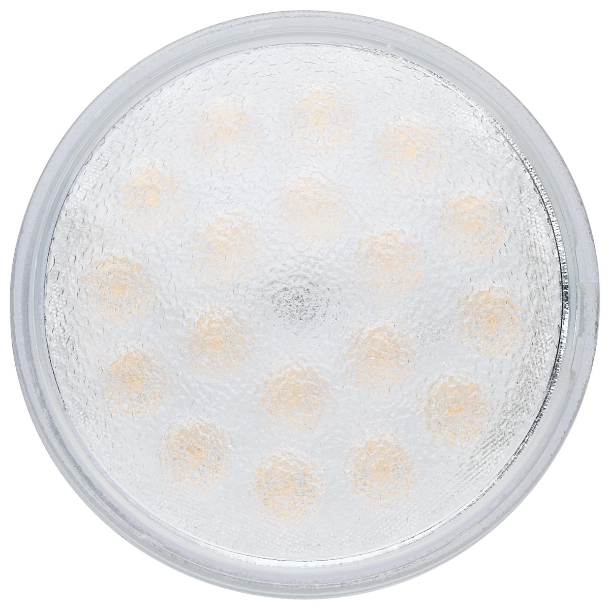 Satco LED 9W PAR36 light bulb with 3000K warm white color and screw terminal base, suitable for spotlight or floodlight use.