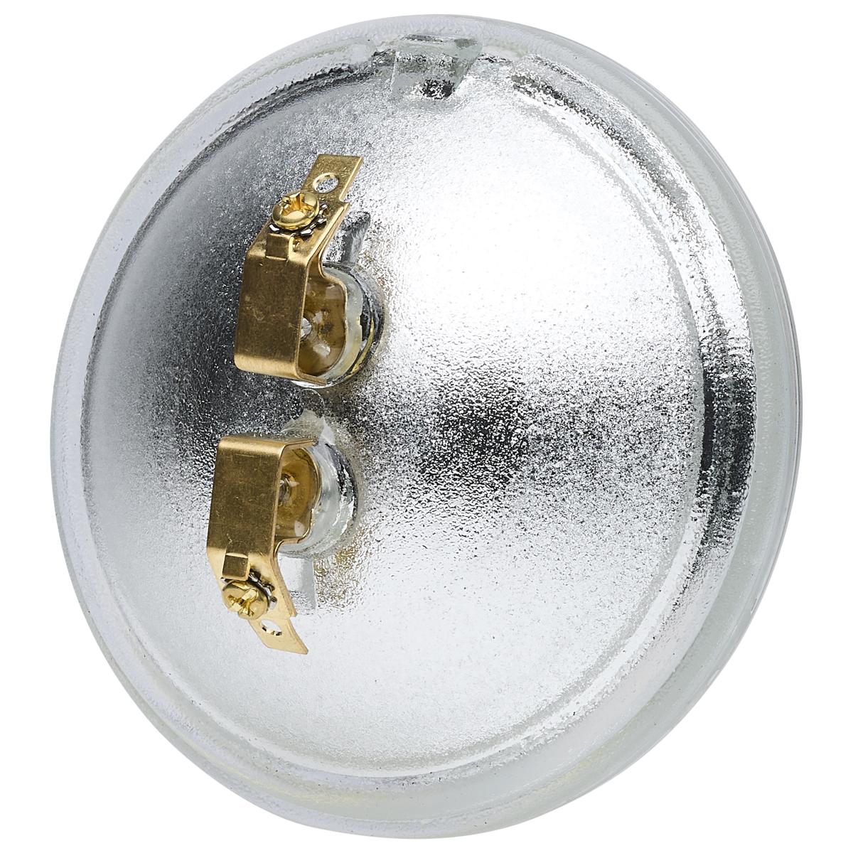 Satco 9W LED PAR36 light bulb with screw terminal base, 3000K warm white color, suitable for spot or flood lighting.