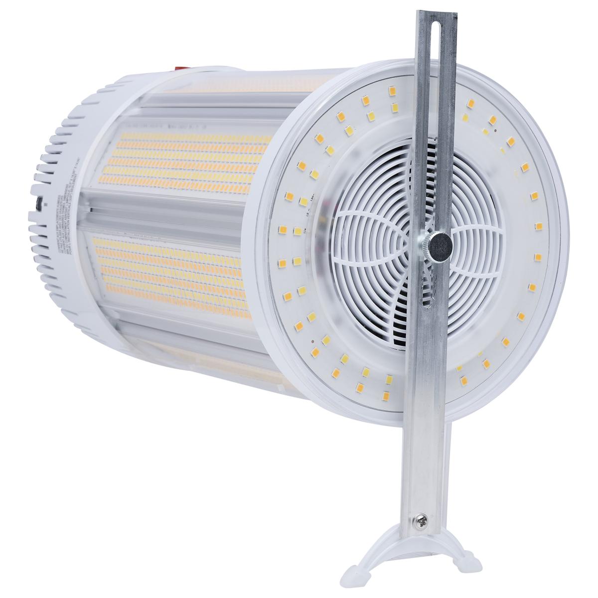Satco LED Corncob Lamp replacing 600W HID, with adjustable CCT, in a bright, energy-efficient LED light bulb for commercial use.