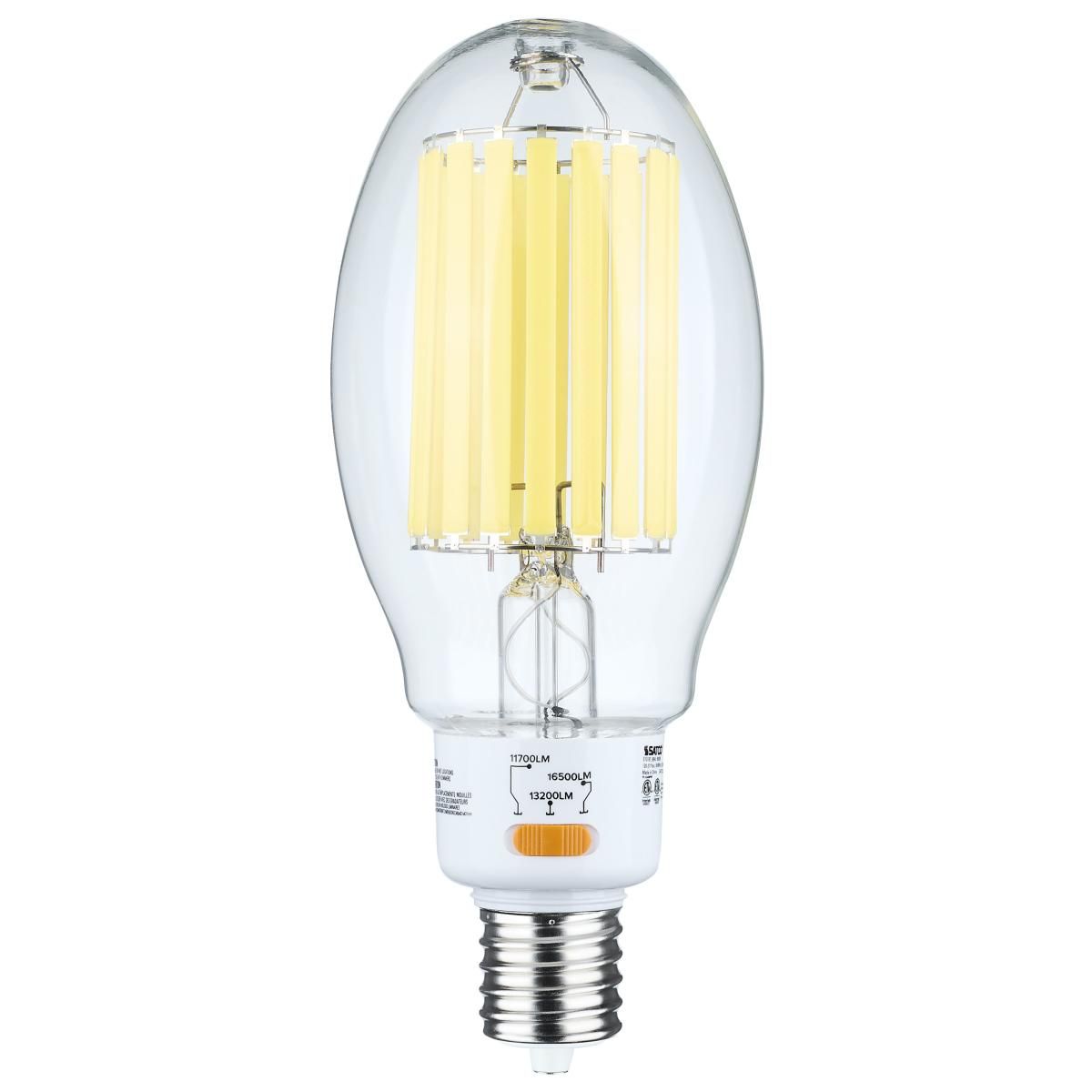 Satco LED HID Replacement bulb ED37 5000K clear light with mogul extended base for high-intensity lighting applications.