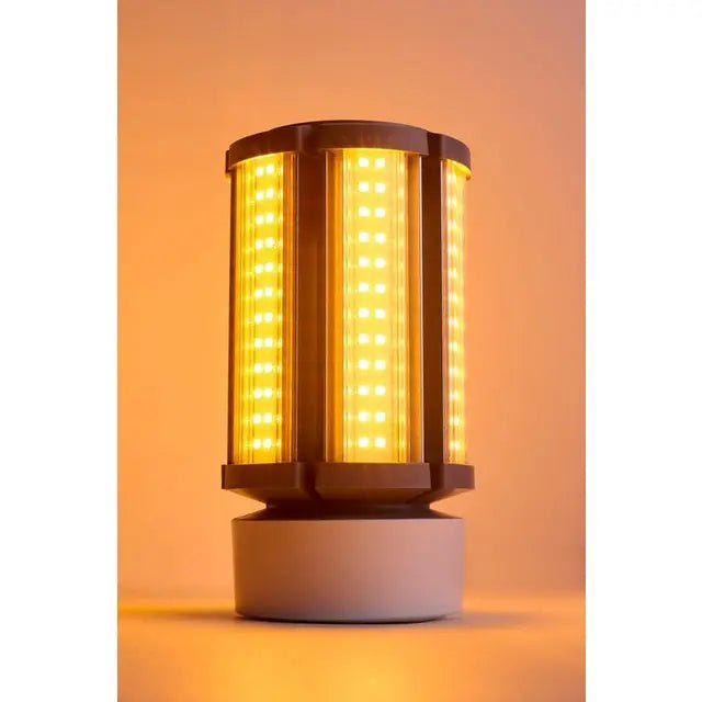 Satco Turtle Friendly 27W LED Corn Cob Lamp with 1600K warm light, energy-efficient LED light bulb for eco-friendly lighting.