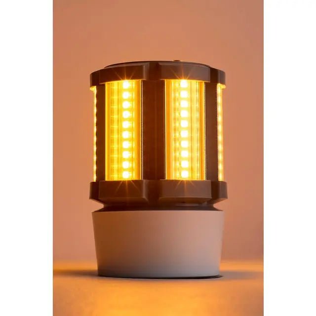 Satco Turtle Friendly 9 Watt LED Corn Cob Bulb in 1600K warm light, energy-efficient LED light bulb suitable for eco-conscious lighting.