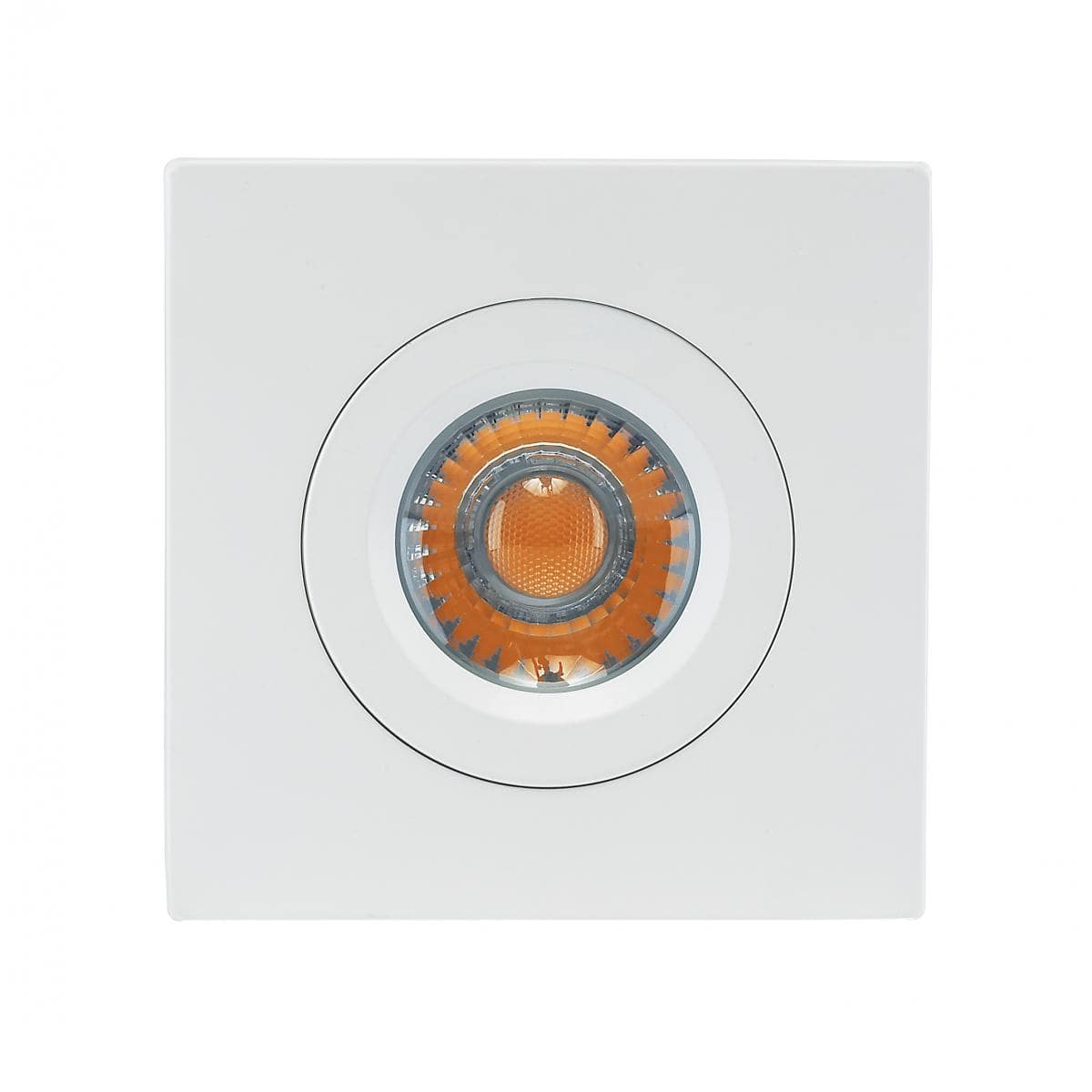 12 watt LED Direct Wire Downlight; Gimbaled; 4 inch; 3000K; 120 volt; Dimmable; Square; Remote Driver; White - Green Lighting Wholesale