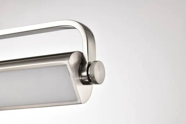 Satco 36-inch LED vanity light with brushed nickel finish, 3 CCT options, acrylic lens for modern bathroom lighting.