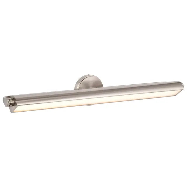 Satco 36-inch LED vanity light with brushed nickel finish, acrylic lens, and 3 CCT selectable lighting options.