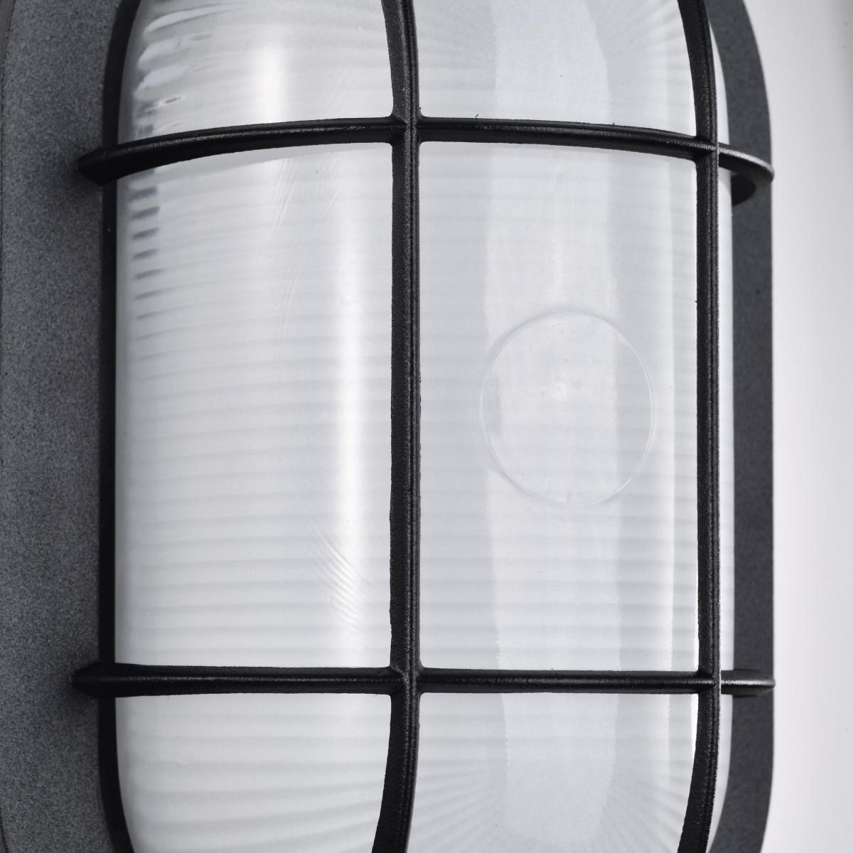 LED Small Oval Bulk Head Fixture; Black Finish