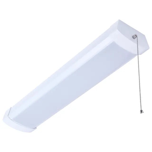 Satco LED White 2-Foot Wrap Light with Pull Chain, 20 Watts, available in 27K to 50K color temperatures.