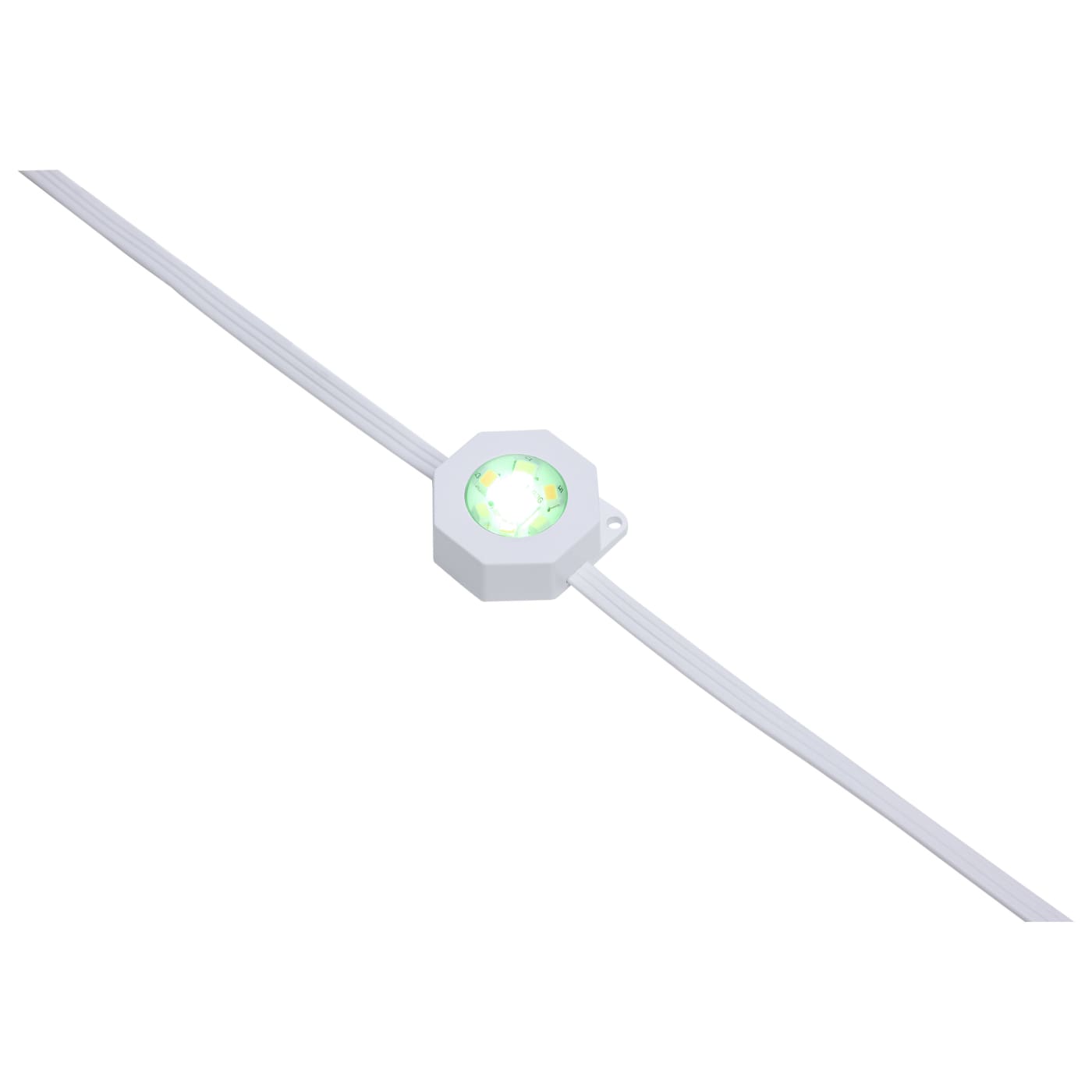 Satco RGB 100-foot LED eave string light with remote, 48W, 120V, ideal for outdoor lighting and decorative illumination.