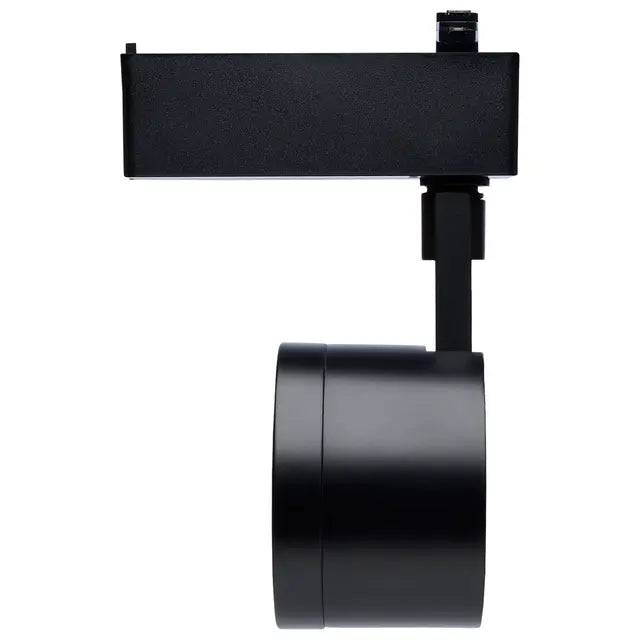 Black Satco LED track head with RGB 12W round design and Starfish enabled for customizable lighting effects.