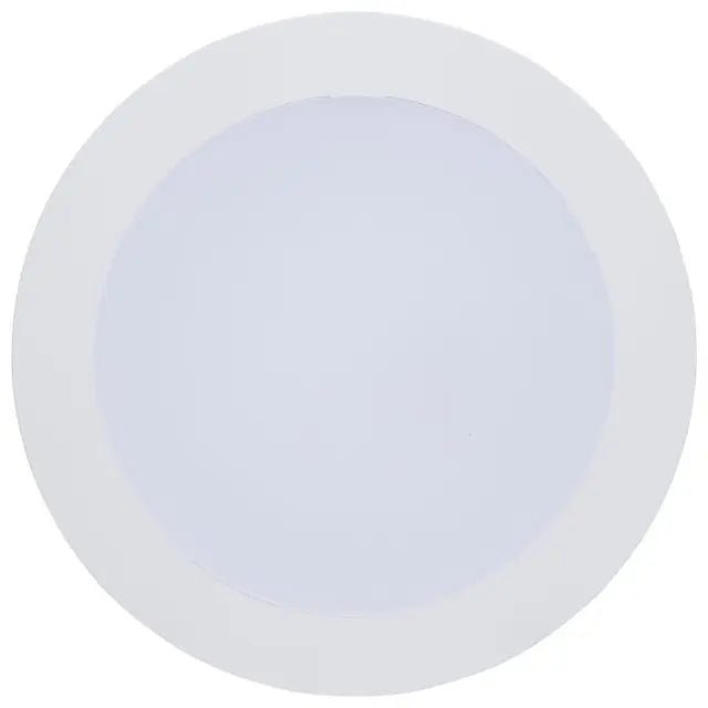 Satco 6-inch round LED flat downlight retrofit kit with CCT selectable, 9.5W LED recessed lighting for ceilings.