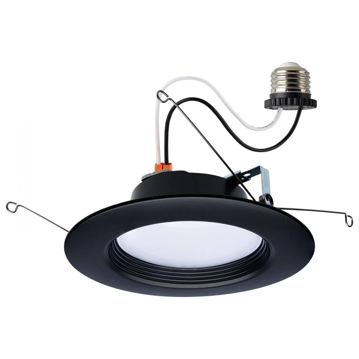 Black 9 Watt; LED Downlight Retrofit; 5-6 Inch; CCT