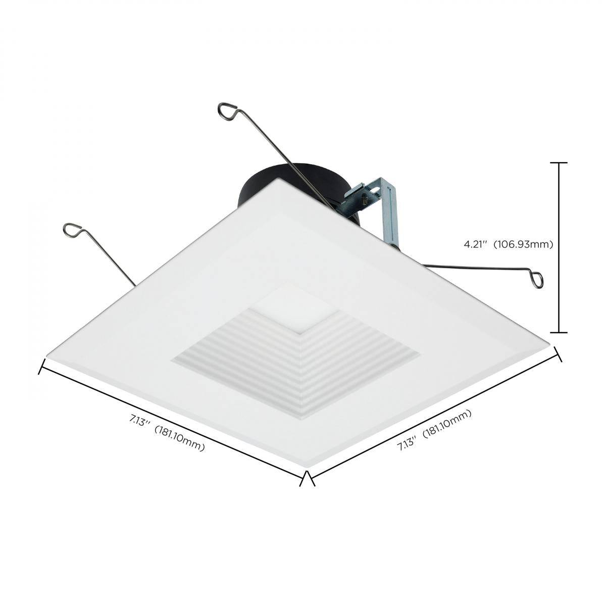 Square 5-6 Inch Field Selectable LED Downlight Retrofit; Deep Baffle; 8/10.5/13.5 Watts; 27K/30K/35K/40K/50K CCT - Green Lighting Wholesale, INC