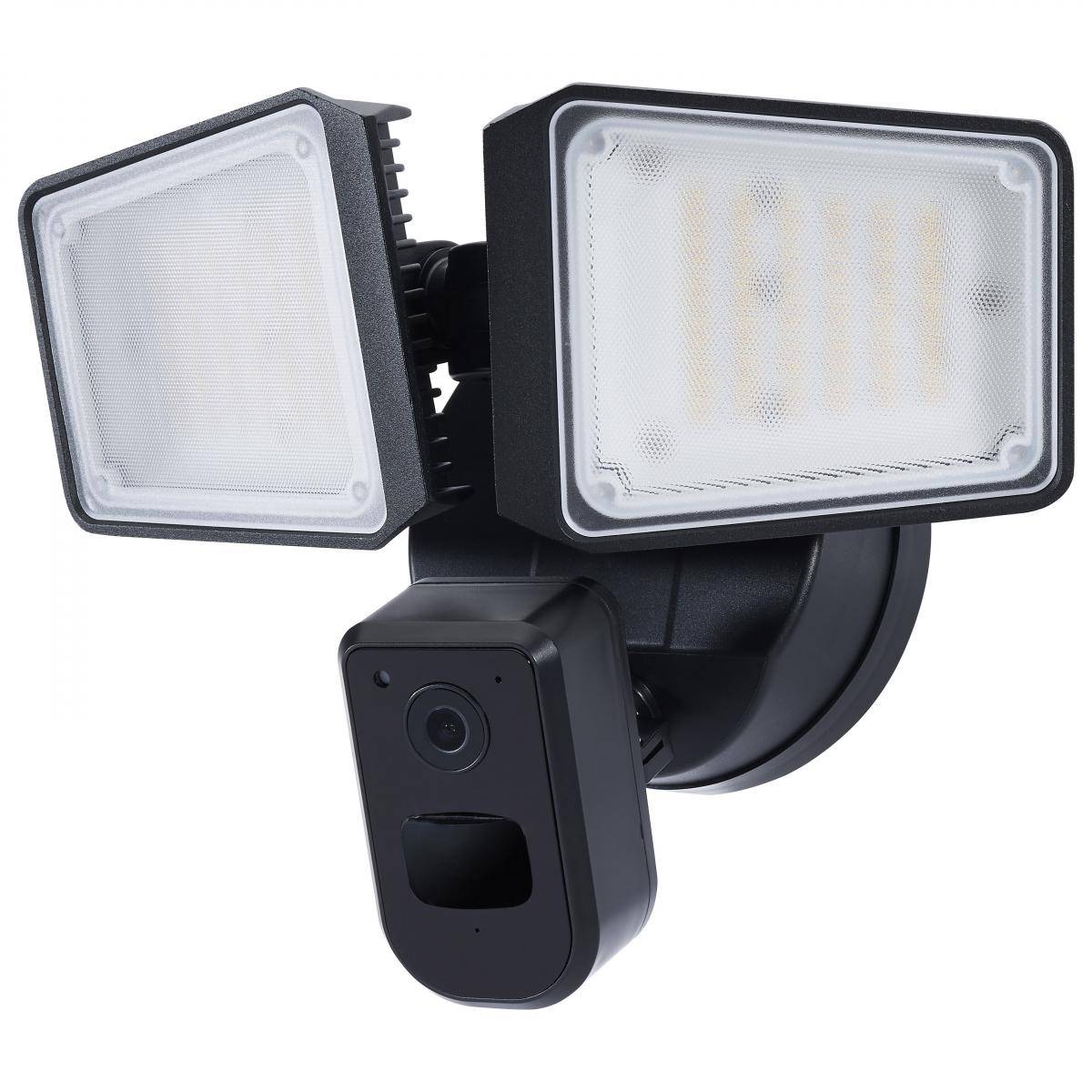 Black 36 Watt Rectangular Outdoor SMART Security Light with Camera; Starfish Enabled - Green Lighting Wholesale, INC