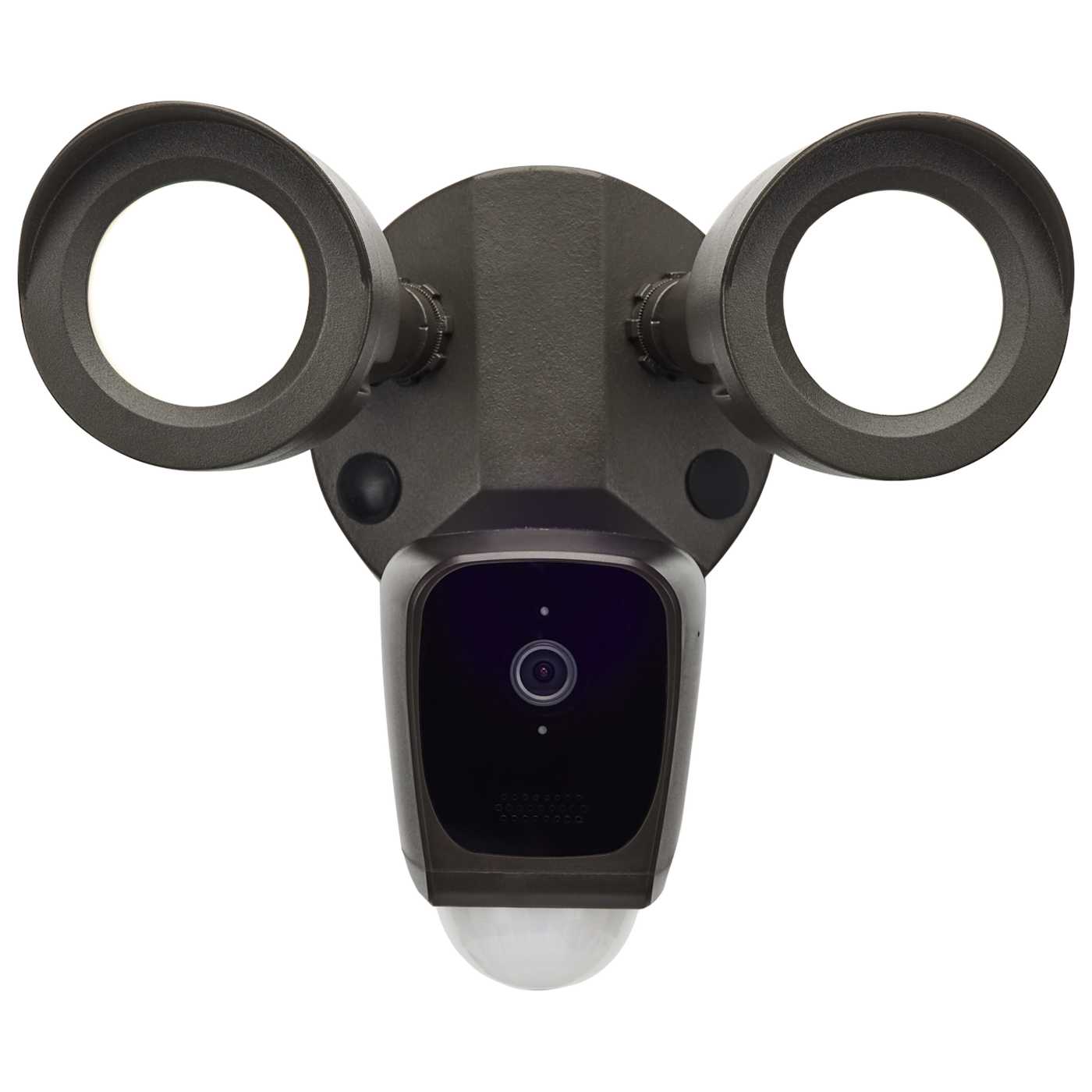 Satco LED Bronze SMART Security Light with Camera, 20W, 3000K, for outdoor security and illumination.