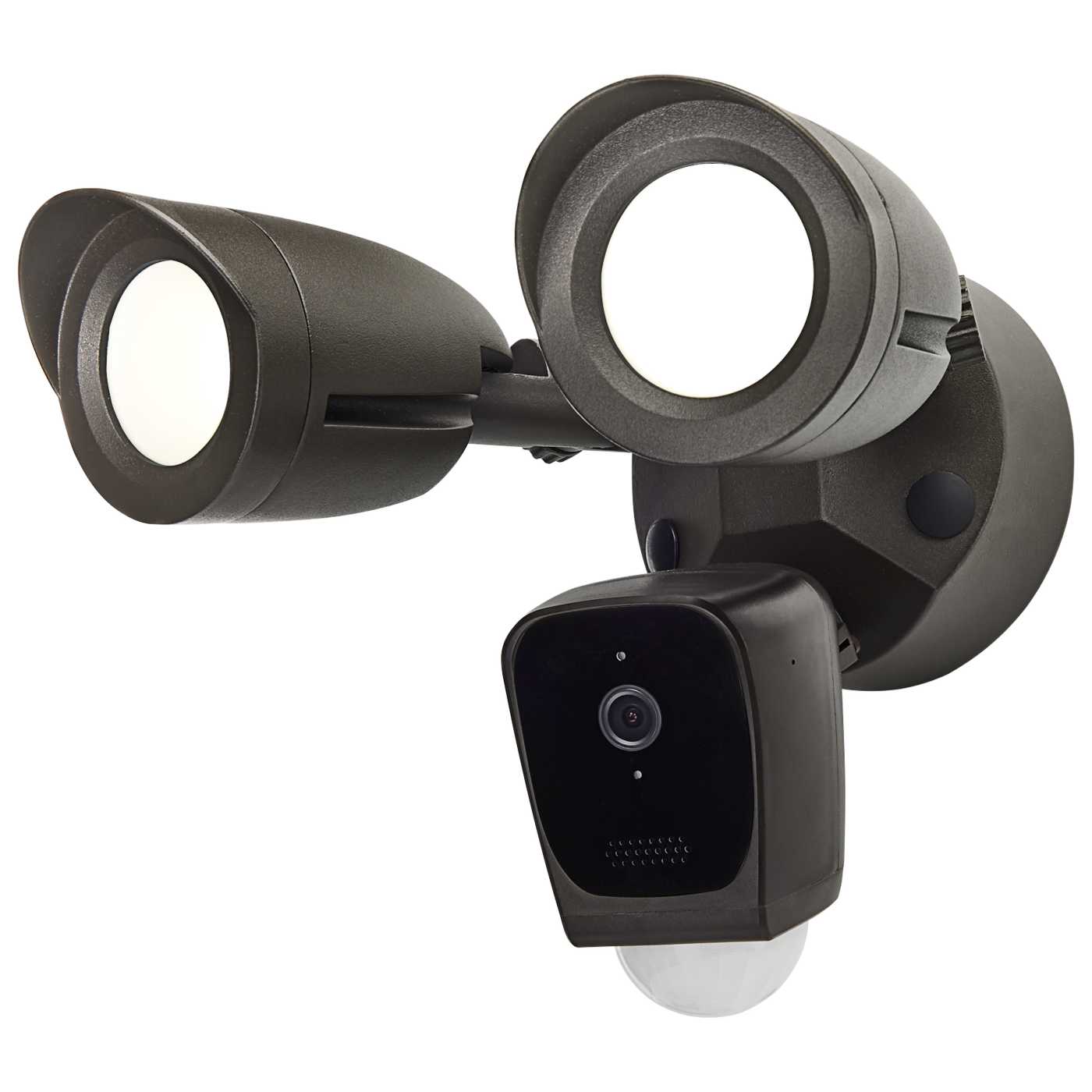 Satco LED bronze smart security light with camera, 20W, 3000K, for outdoor security, 120-277V lighting solution