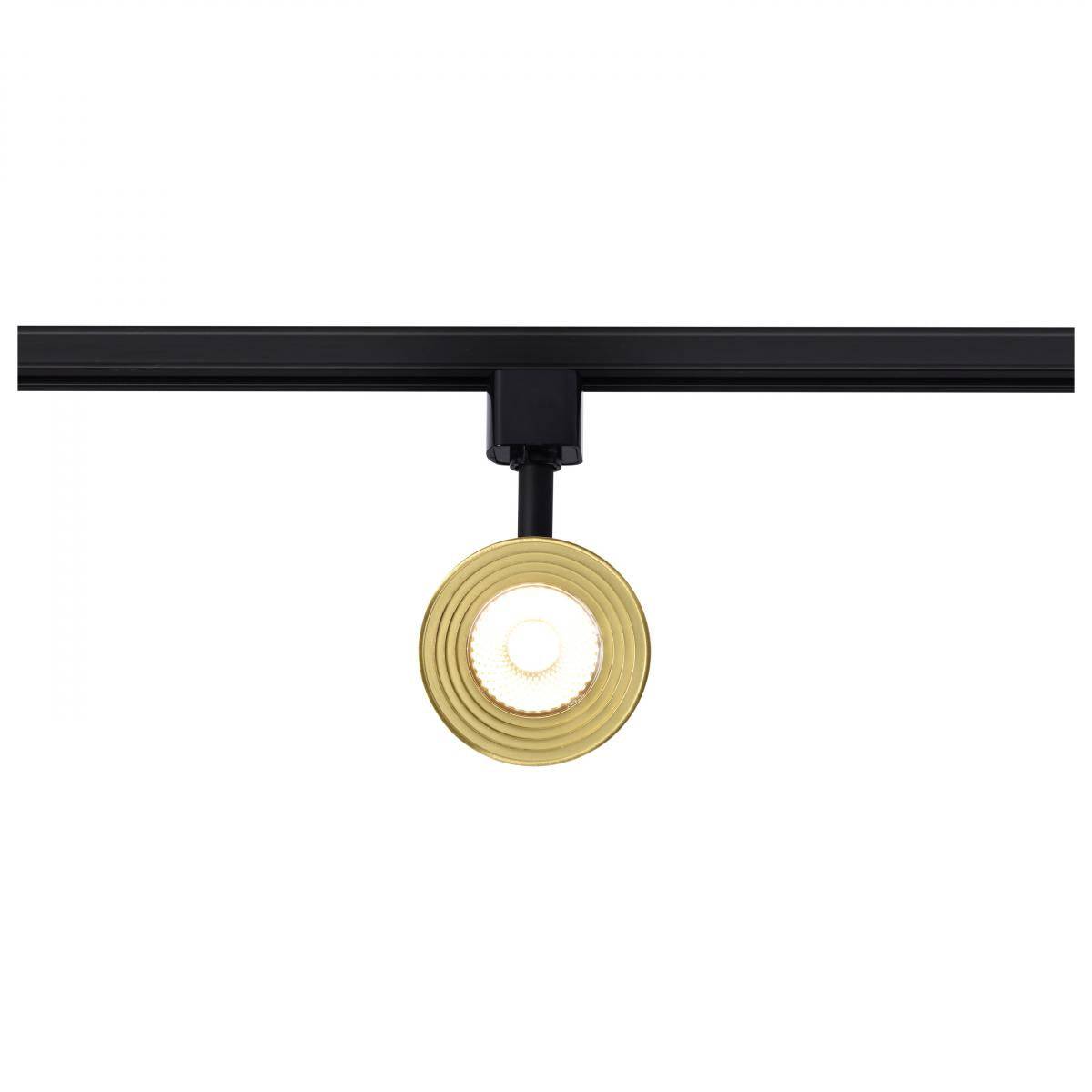 Matte Black and Brushed Brass Finish 12 Watt LED Cinch Track Head; 3000K - Green Lighting Wholesale, INC