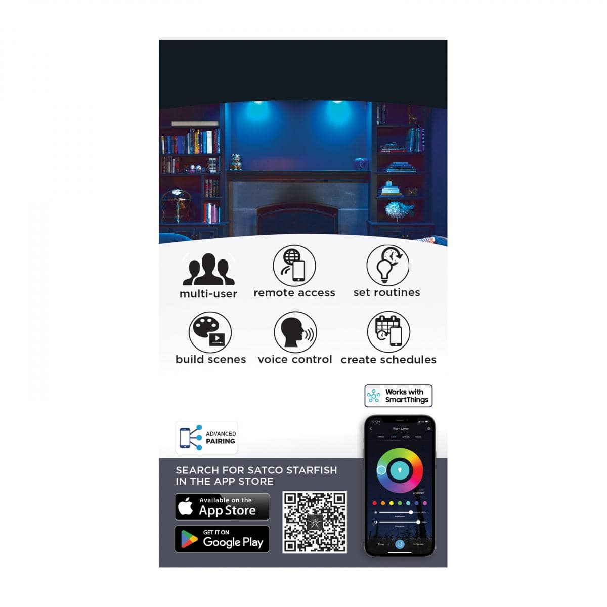 RGB 12 Watt LED Track Head; Starfish Enabled; Round Shape; White Finish - Green Lighting Wholesale, INC