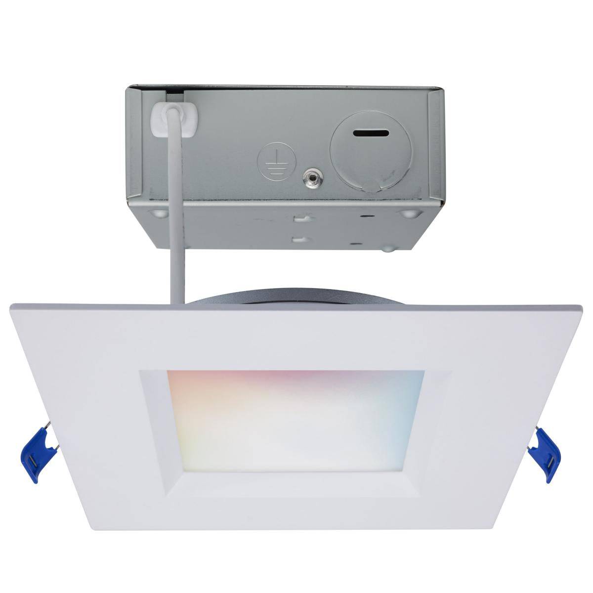 12 Watt; LED Direct Wire; Low Profile Regress Baffle Downlight; 6 Inch Square; Starfish IOT; Tunable White and RG