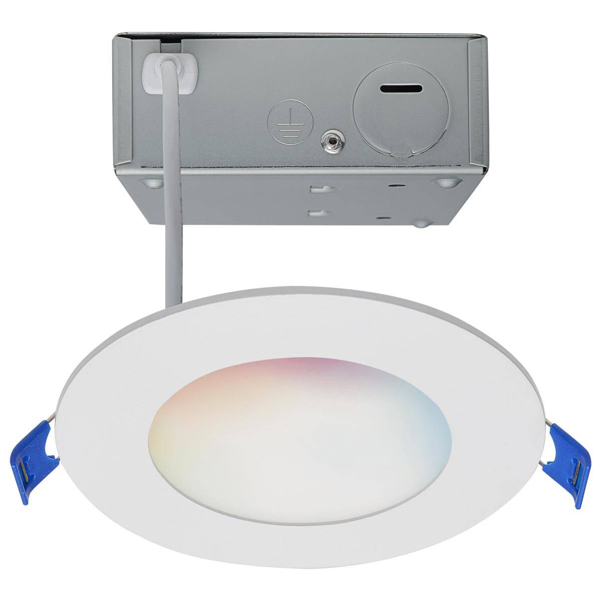 RGB 9 Watt; LED Direct Wire; Low Profile Downlight; 4 Inch
