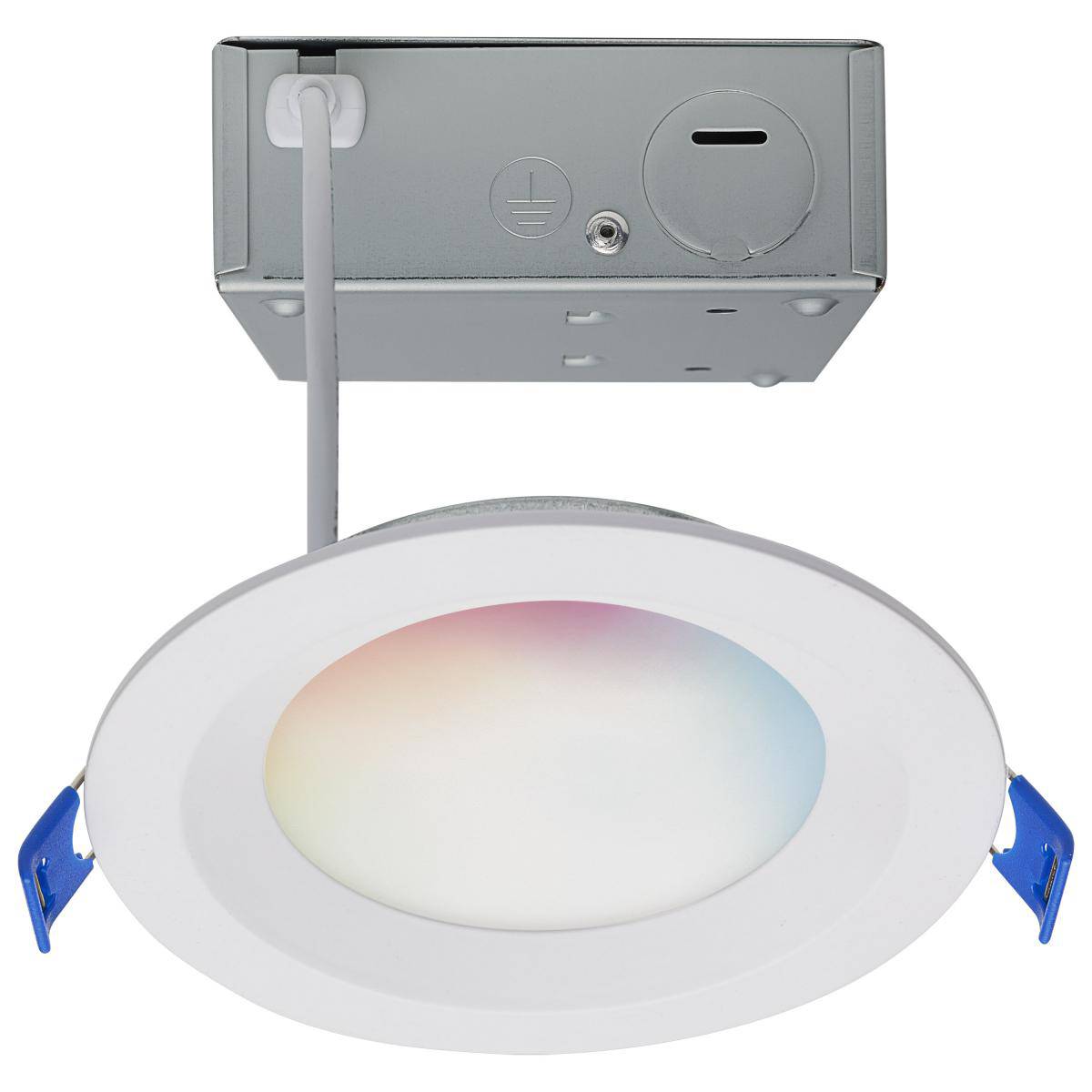 Tunable White and RGB 9 Watt; LED Direct Wire; Low Profile Regress Baffle Downlight; 4 Inch Round - Green Lighting Wholesale, INC