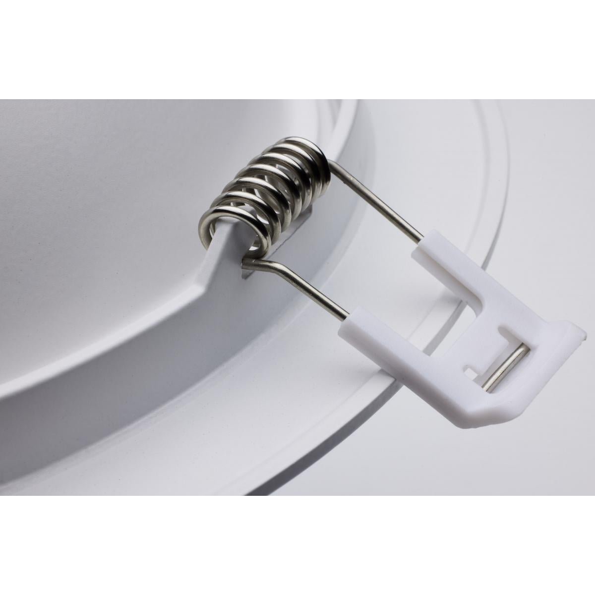 Satco 15W white RGB and tunable white LED wafer gimbaled downlight, 6-inch size with adjustable lighting options.