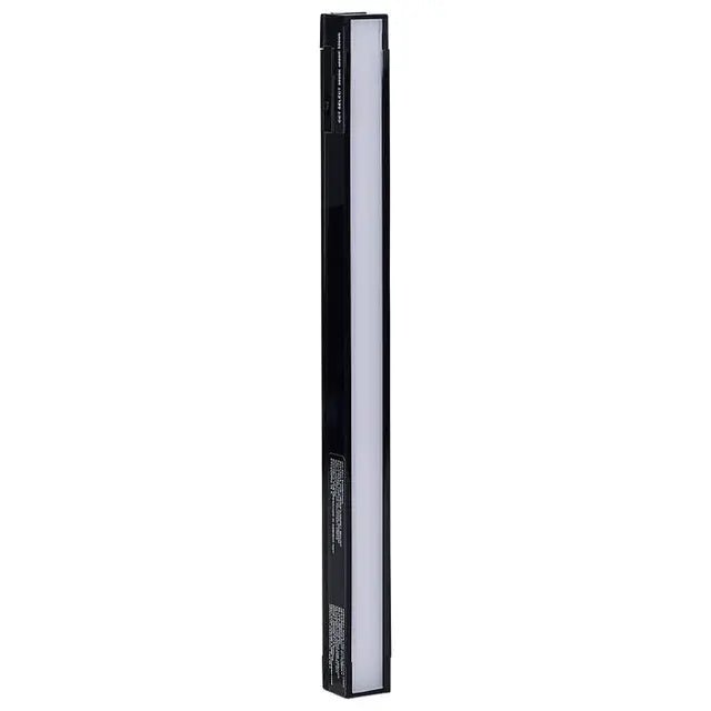 Black 4W 10-inch LED under cabinet light by Satco with adjustable 30K/40K/50K CCT for modern kitchen or workspace lighting.