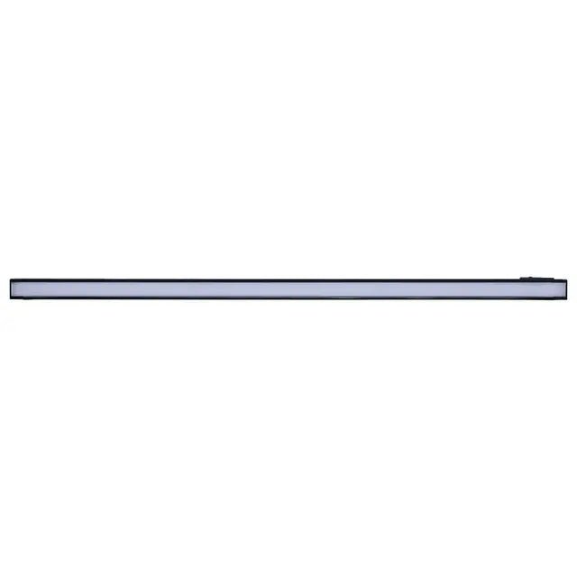 Black 8W 21-inch LED under cabinet lighting by Satco with adjustable 30K/40K/50K CCT for bright, energy-efficient kitchen illumination.