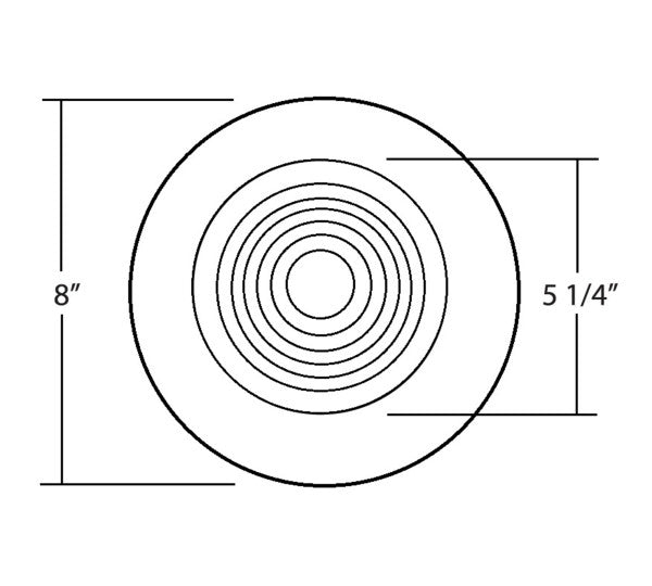 6 in. Copper Recessed Shower Trim with Glass Fresnel Lens
