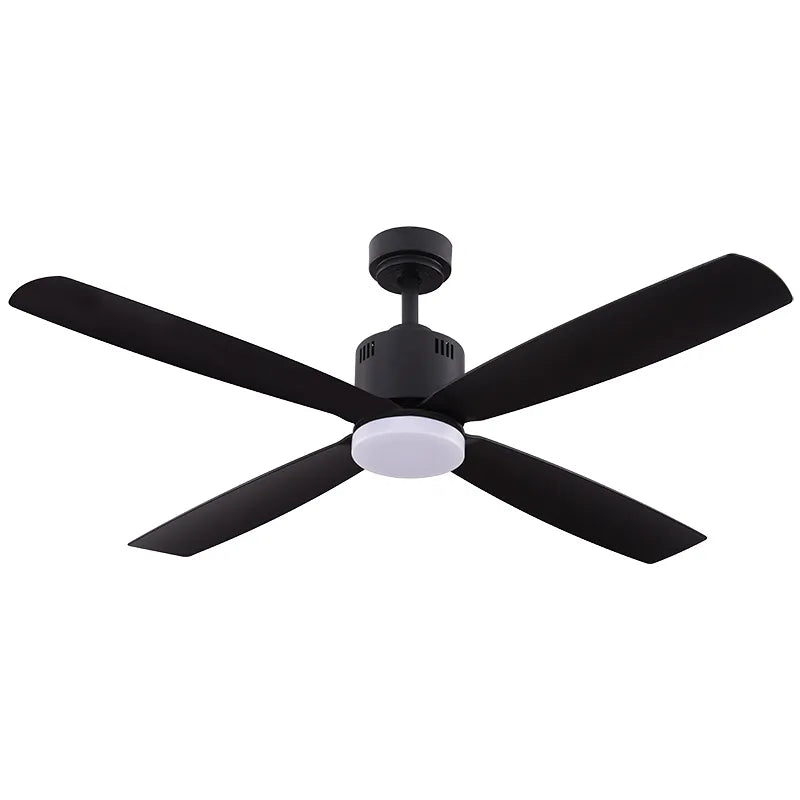 52" Black 4-Blade Ceiling Fan & Wall Control