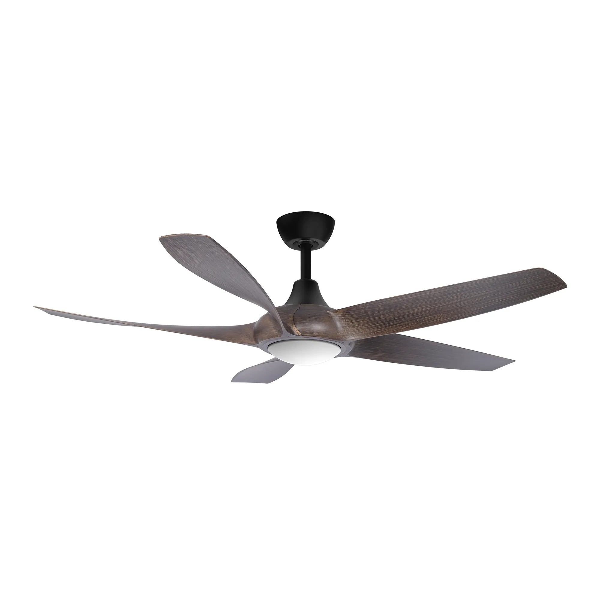5-Blade Outdoor Matte Black and Walnut Finish Ceiling Fan