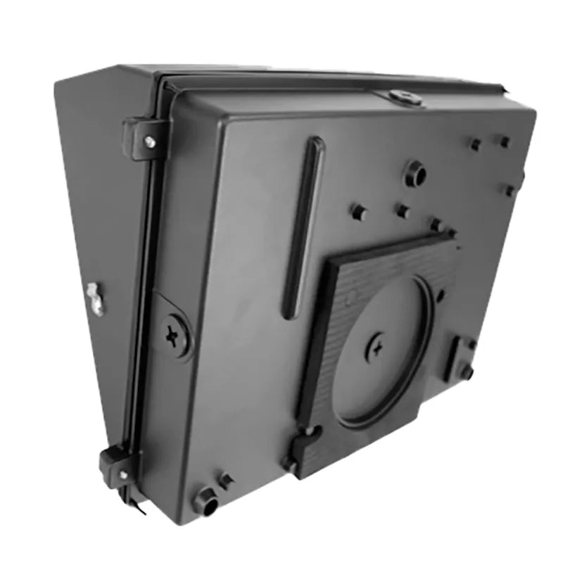 Adjustable Traditional Glass Lens Wall Pack with Emergency Backup, 80W/100W/120W, 3000K/4000K/5000K - Green Lighting Wholesale, INC