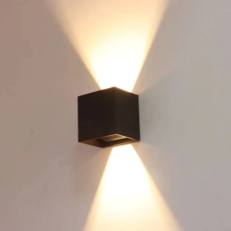 Bronze wall cube exterior light fixture with adjustable beam angle, 15W LED, CCT for versatile outdoor lighting by Westgate.