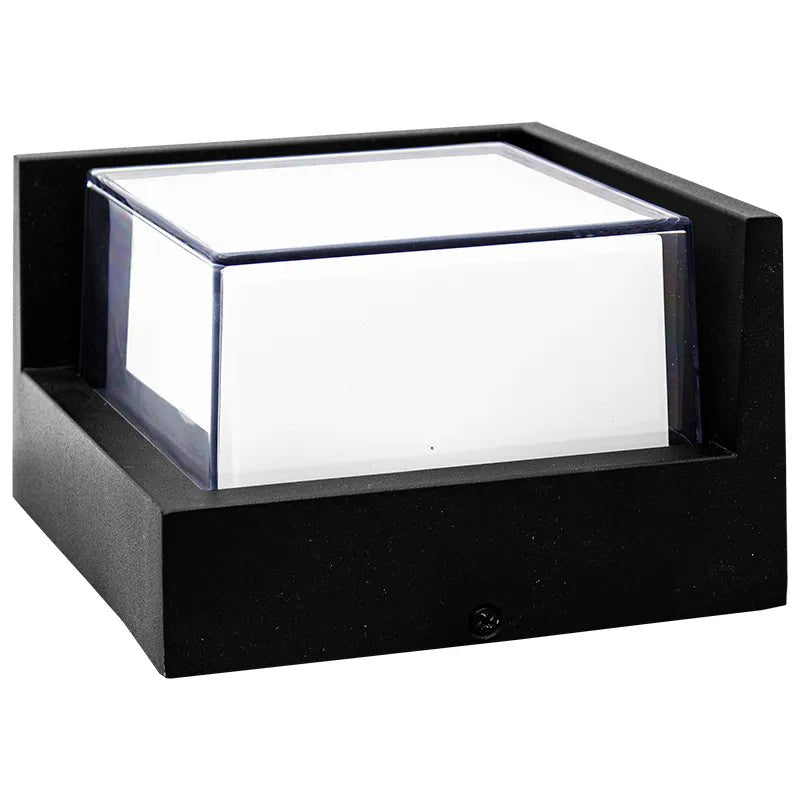 Westgate 6-inch square RGB smart LED wall light for exterior architectural lighting, 12W, with colorful lighting options.