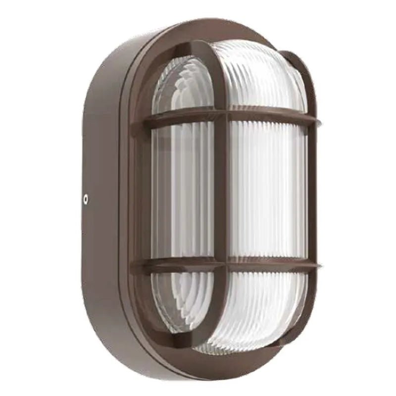 Westgate LED bronze bulkhead exterior light with power and CCT selectable settings and built-in photocell, outdoor lighting fixture.