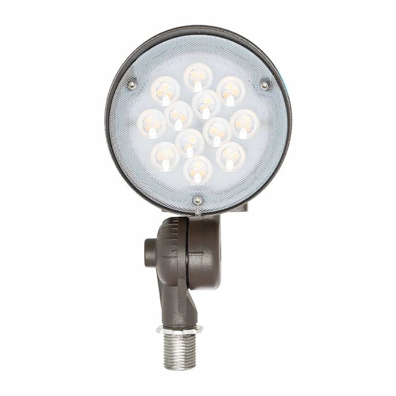 Westgate 28W LED garden and flag flood light for exterior lighting, emits 5000K bright white illumination.