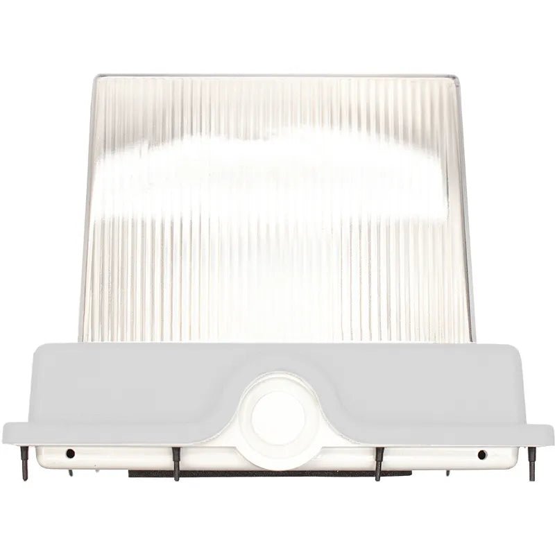 Westgate LED white mini wall pack with photocell for exterior lighting, available in 13W, 20W, and 26W with adjustable CCT.